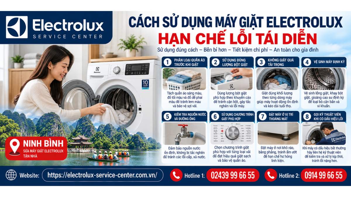 Cách Sử Dụng Máy Giặt Electrolux Hạn Chế Lỗi Tái Diễn Website: https://electrolux-service-center.com.vn/