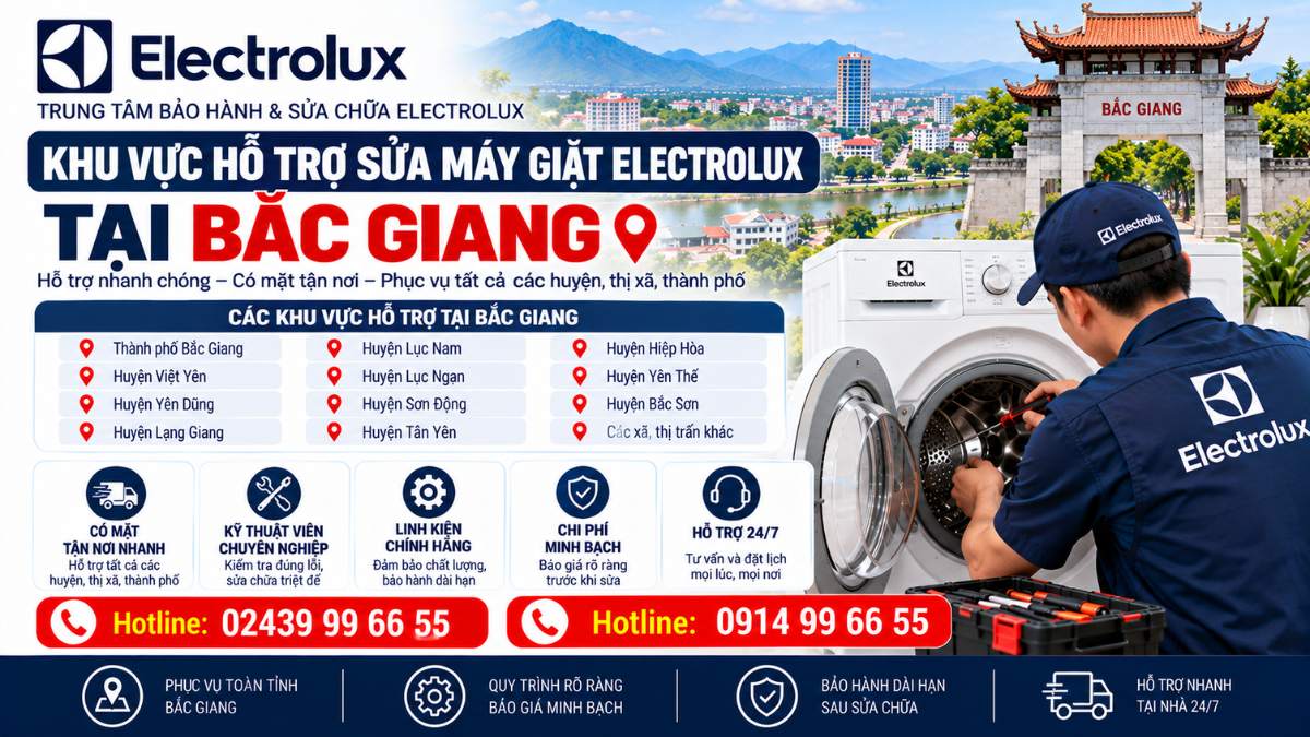Khu Vực Hỗ Trợ Sửa Máy Giặt Electrolux Tại Bắc Giang Website: https://electrolux-service-center.com.vn/