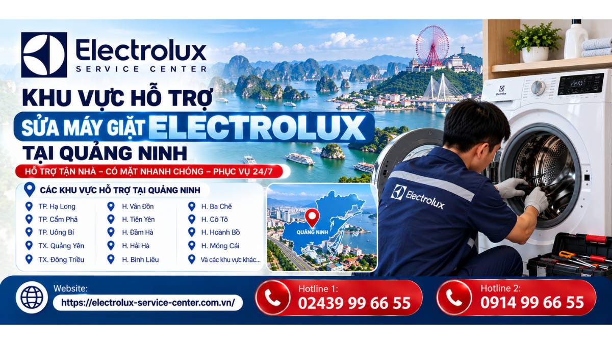 Khu vực hỗ trợ sửa máy giặt Electrolux tại Quảng Ninh Website: https://electrolux-service-center.com.vn/