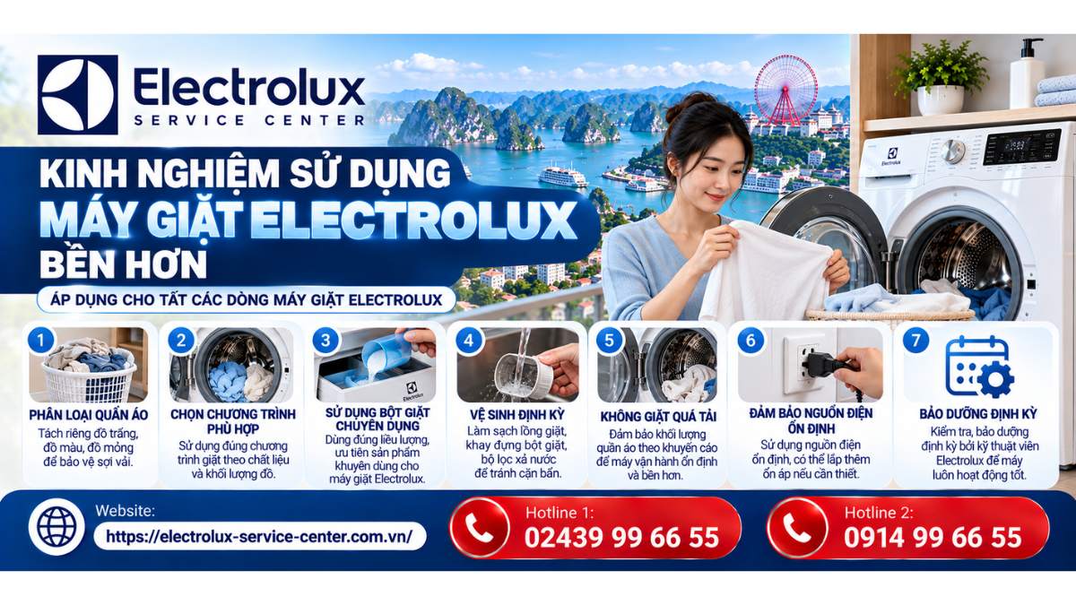 Kinh nghiệm sử dụng máy giặt Electrolux bền hơn Website: https://electrolux-service-center.com.vn/