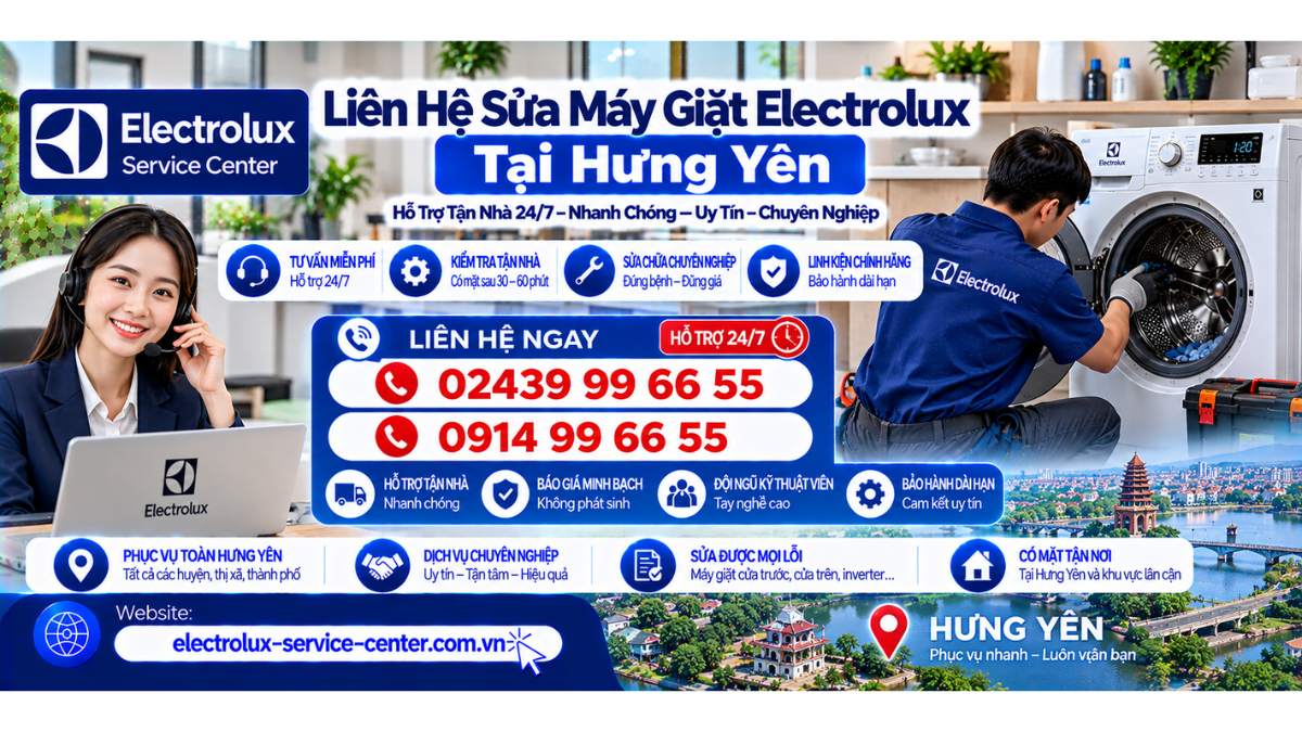 Liên hệ sửa máy giặt Electrolux tại Hưng Yên Website: https://electrolux-service-center.com.vn/