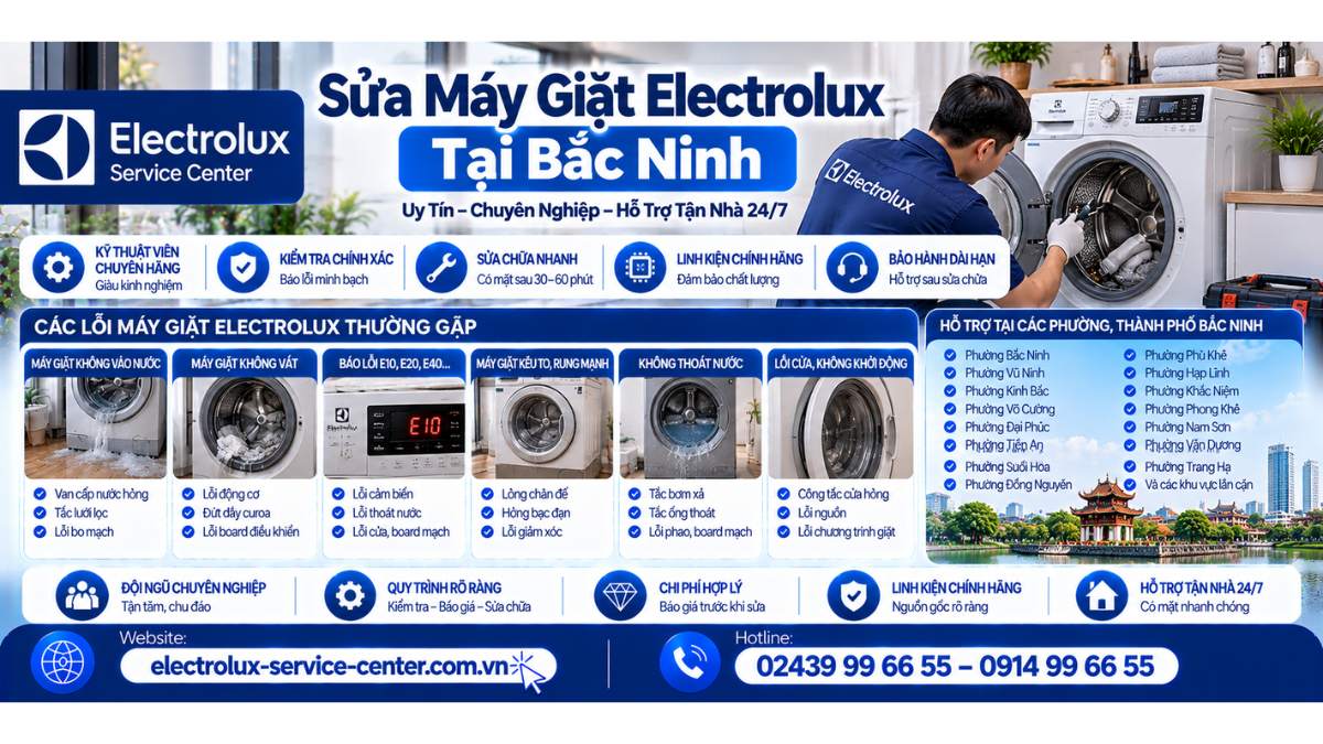 Sửa Máy Giặt Electrolux Tại Bắc Ninh Website: https://electrolux-service-center.com.vn/