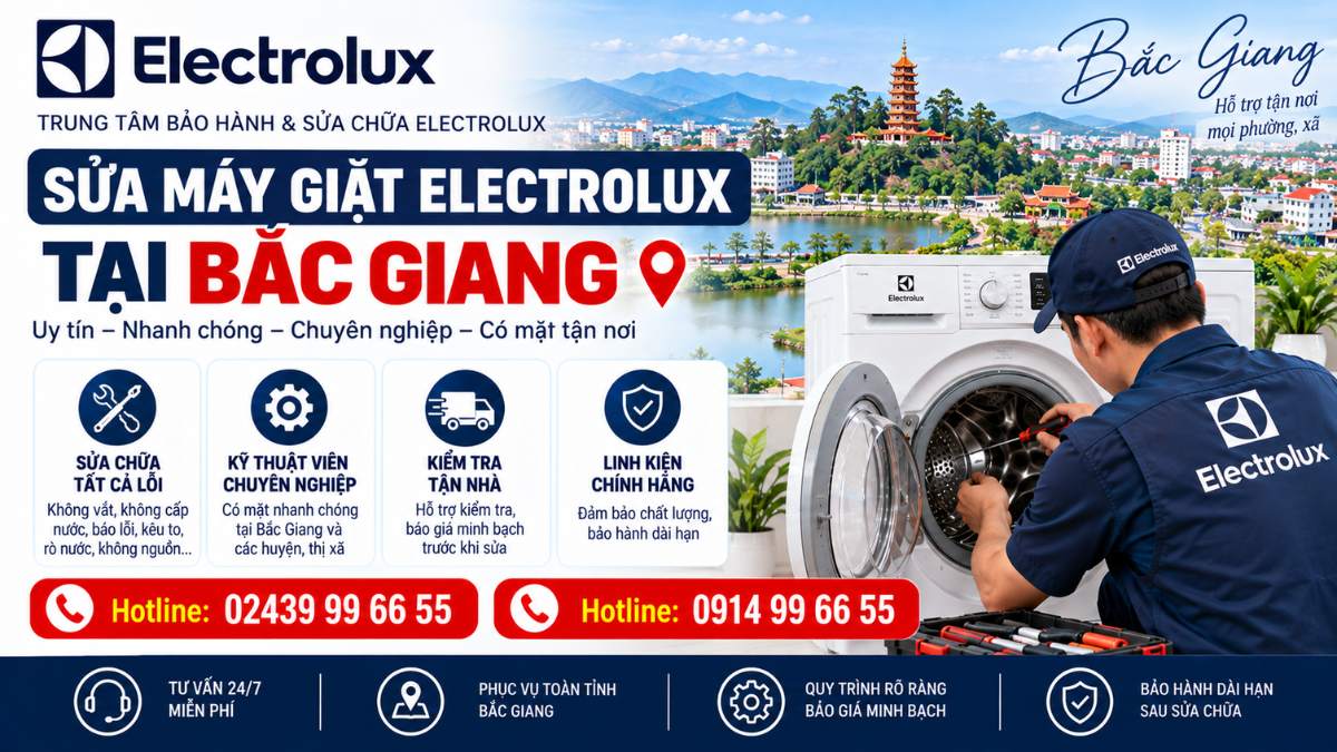 Sửa máy giặt Electrolux tại Bắc Giang Website: https://electrolux-service-center.com.vn/
